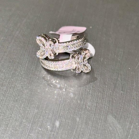 Jewelry - Vvs diamond butterfly Moissanite ring, 100% passes diamond testers Gift for her